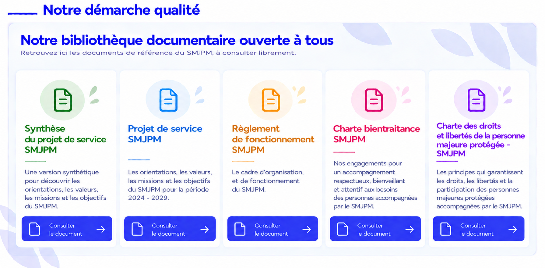 Bibliothèque documentaire qualité du SMJPM
